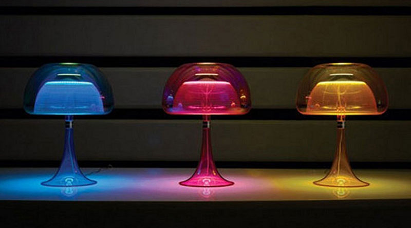 Beautiful lamps in translucent acrylic colours