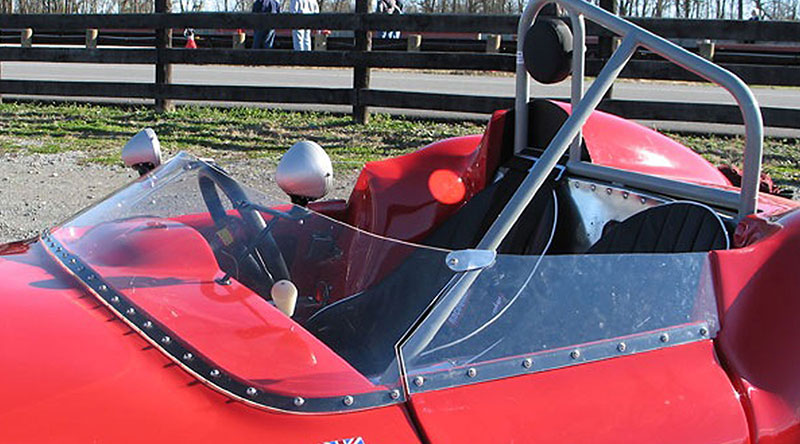 Racing car windscreen in acrylic