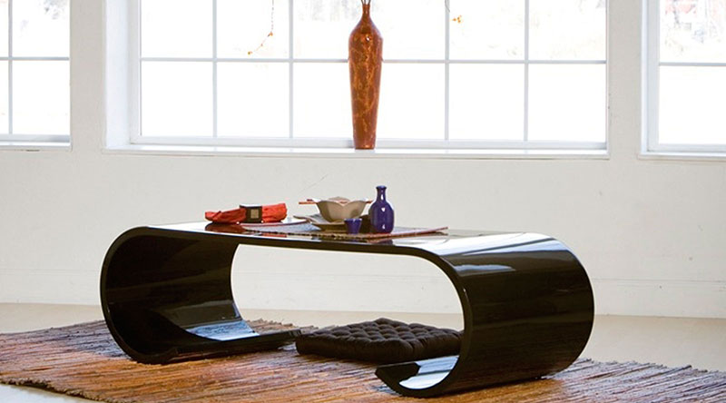 Designer Desirable black gloss acrylic table