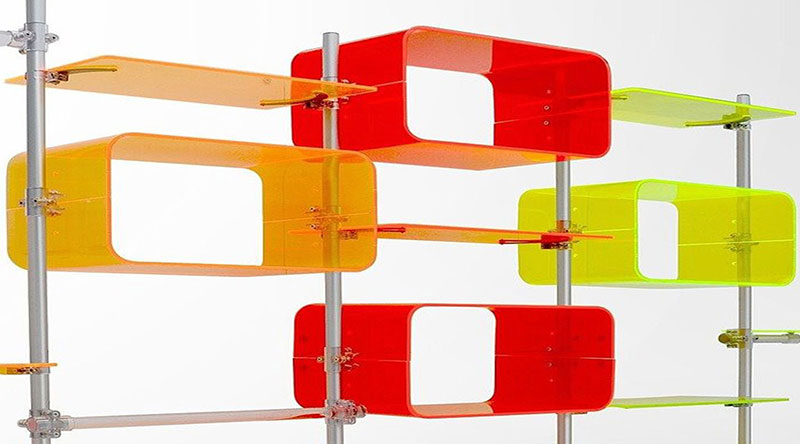 Designer shelves in acrylic